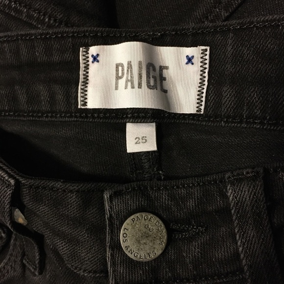 Paige Low Waist Deep Black Skinny Jeans Size 25 - Picture 5 of 15